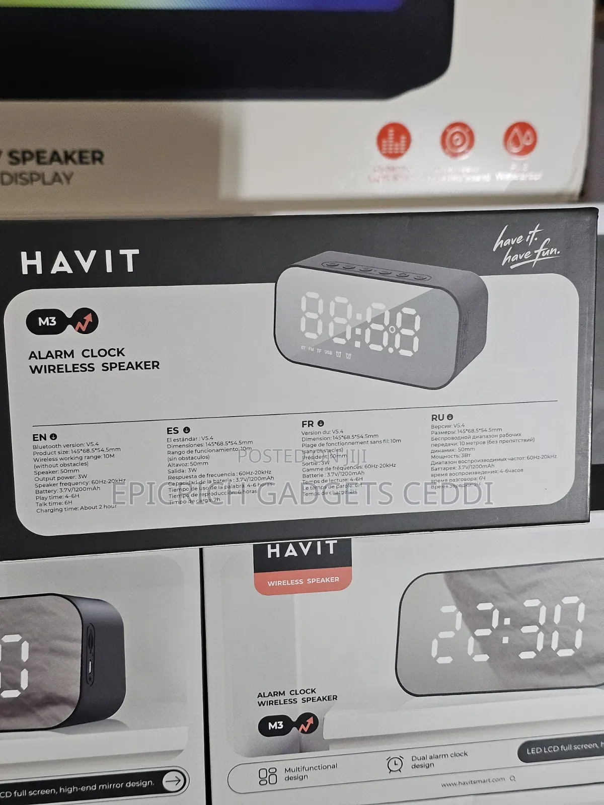 Digital Alarm Clock, Bluetooth Speaker and FM Radio