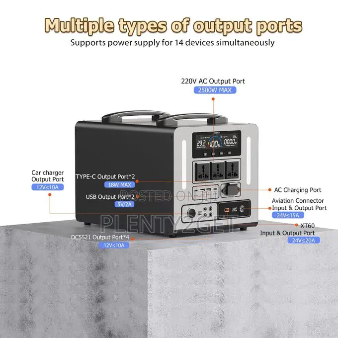 VANPA 3kWh 2500W Portable Power Station LiFeP04 Battery Generators
