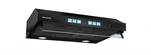 90cm Black Kitchen Range Hood Extractor - Touch Control + LED Lights
