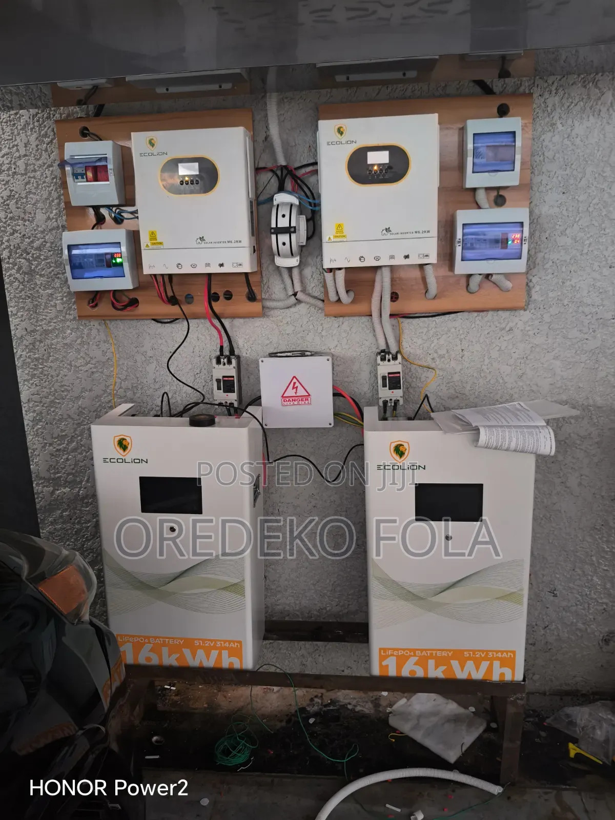 20kva Hybrid Inverter 32kwh Lithium Battery Solar Installation