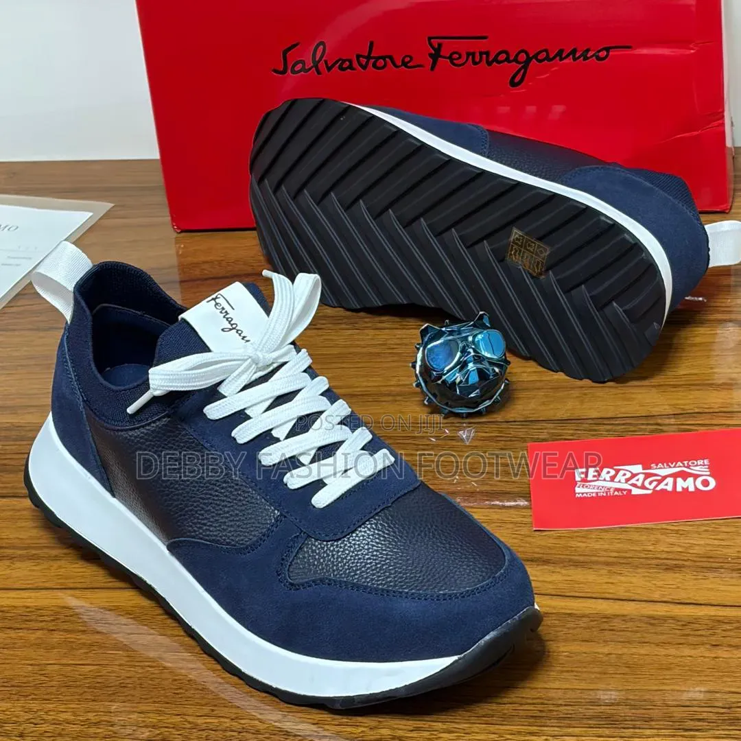 Salvatore Ferragamo Black, Blue Anas Brown Shoe