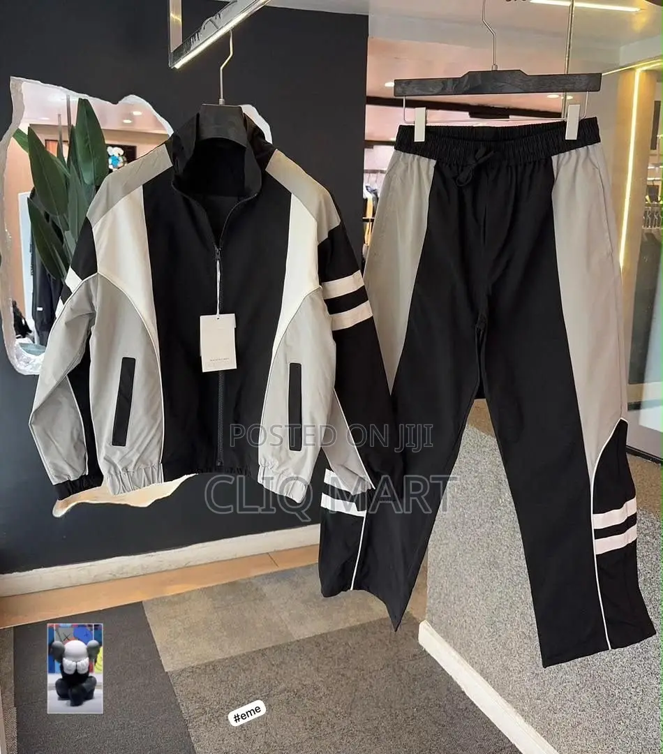 Minimalist Color-Blocked Nylon Tracksuit Co-Ord Sets