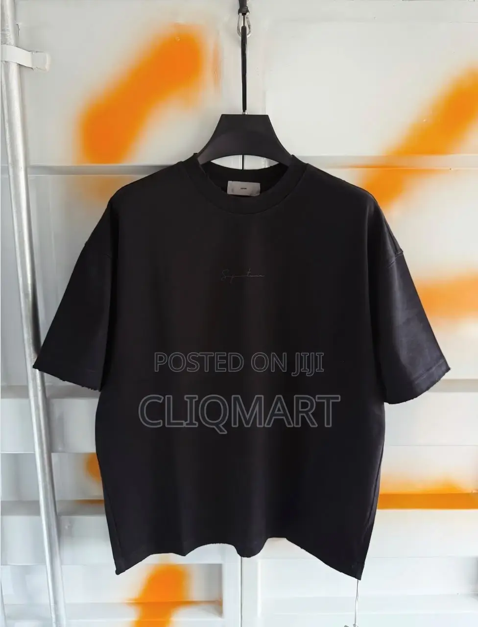 Minimalist "Signature" Script Embroidered Oversized T-Shirts