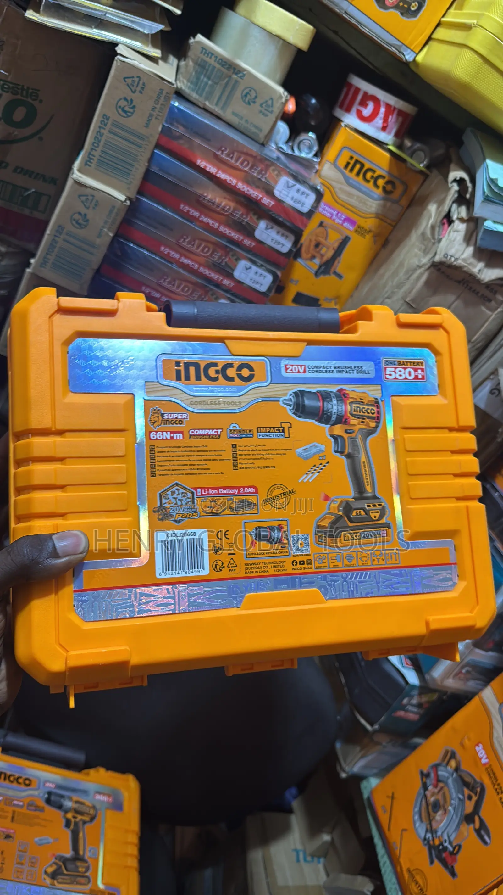 INGCO 20V Brushless Cordless Impact Drill – 66Nm | Model CIDLI20668