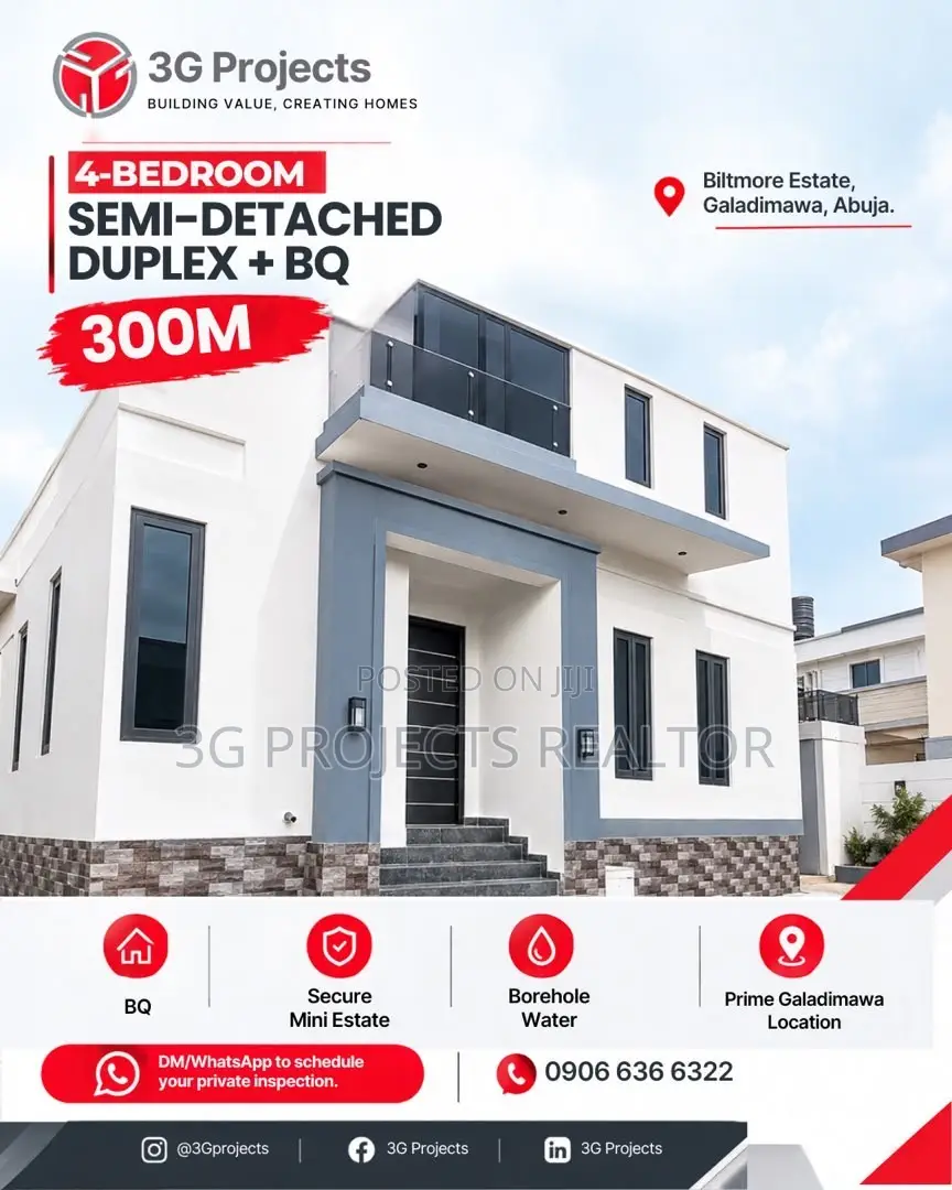 Furnished 4bdrm Duplex in Biltmore Estate, Galadimawa for sale