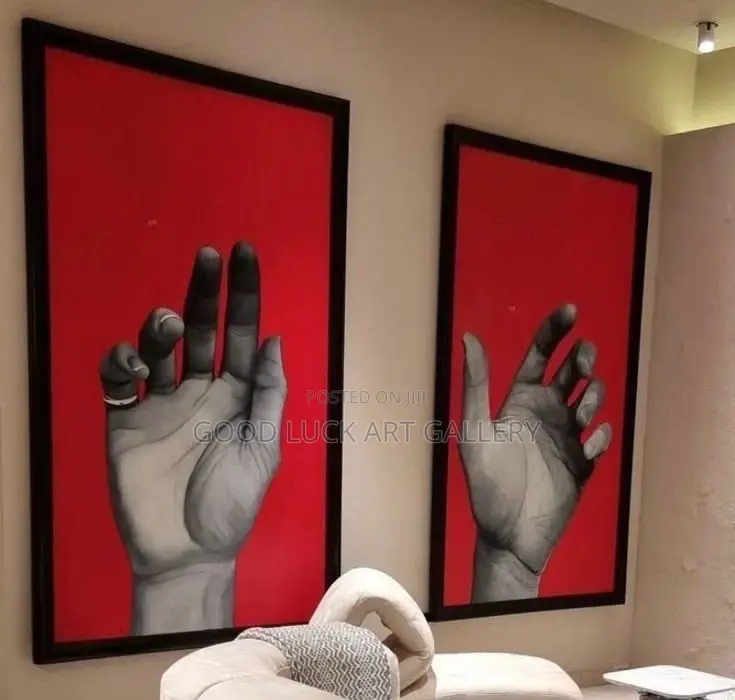 Bold Hands on a Vibrant Red Background