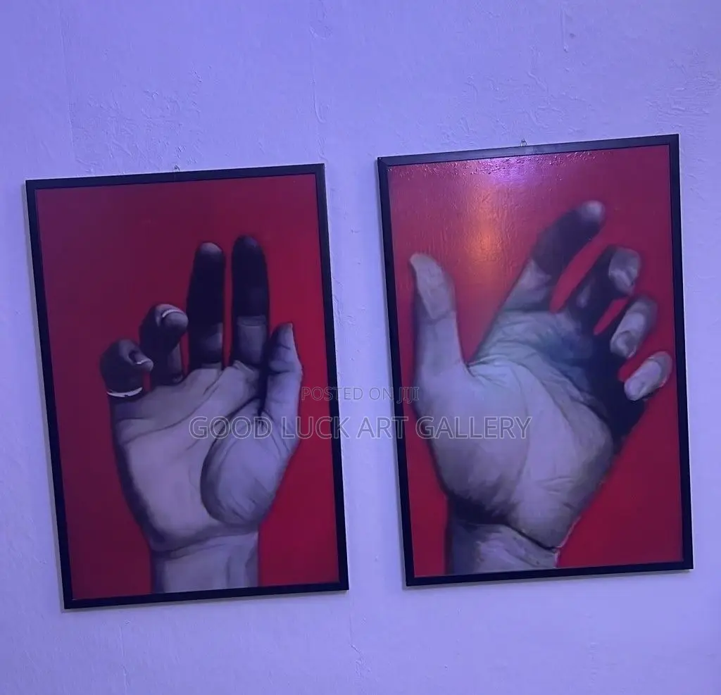 Bold Hands on a Vibrant Red Background