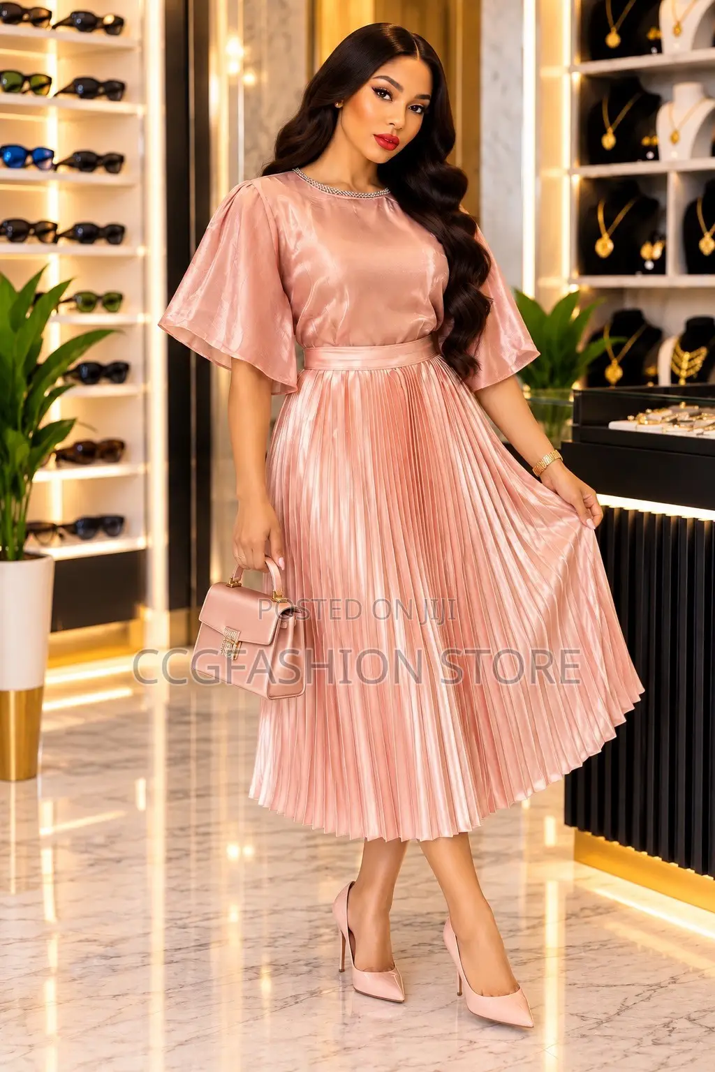 Pleated Skirt and Top Set