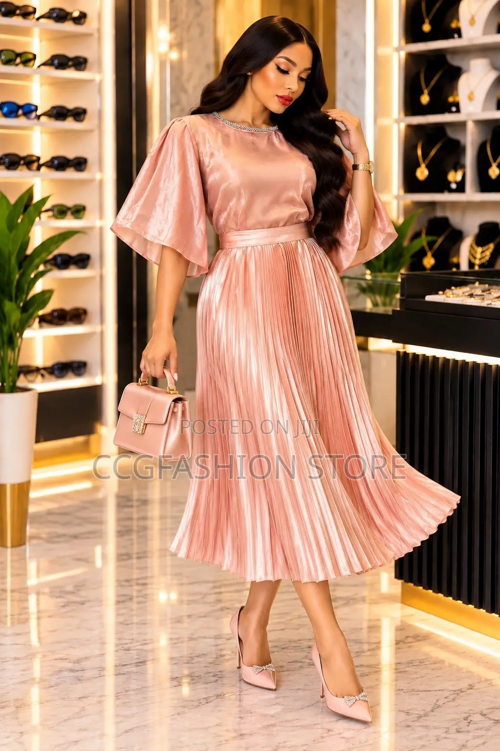 Pleated Skirt and Top Set