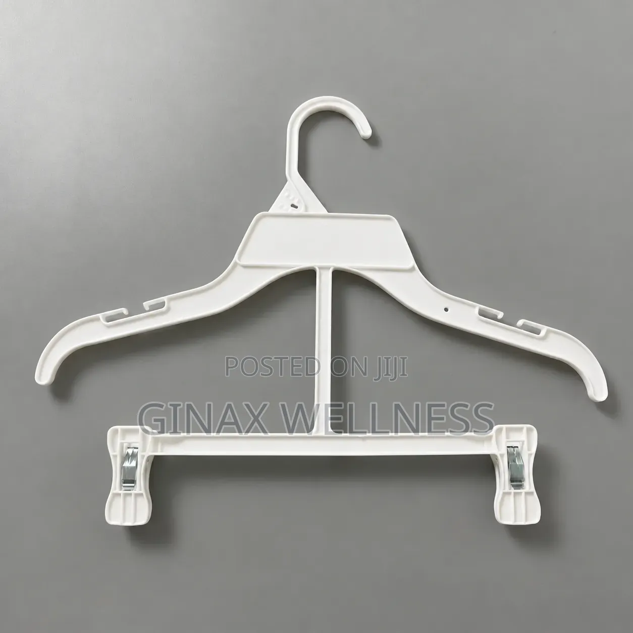 Children's Plastic Clothes Hanger With Strong Trouser Clips (10pieces)