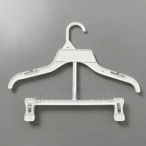 Children's Plastic Clothes Hanger With Strong Trouser Clips (10pieces)