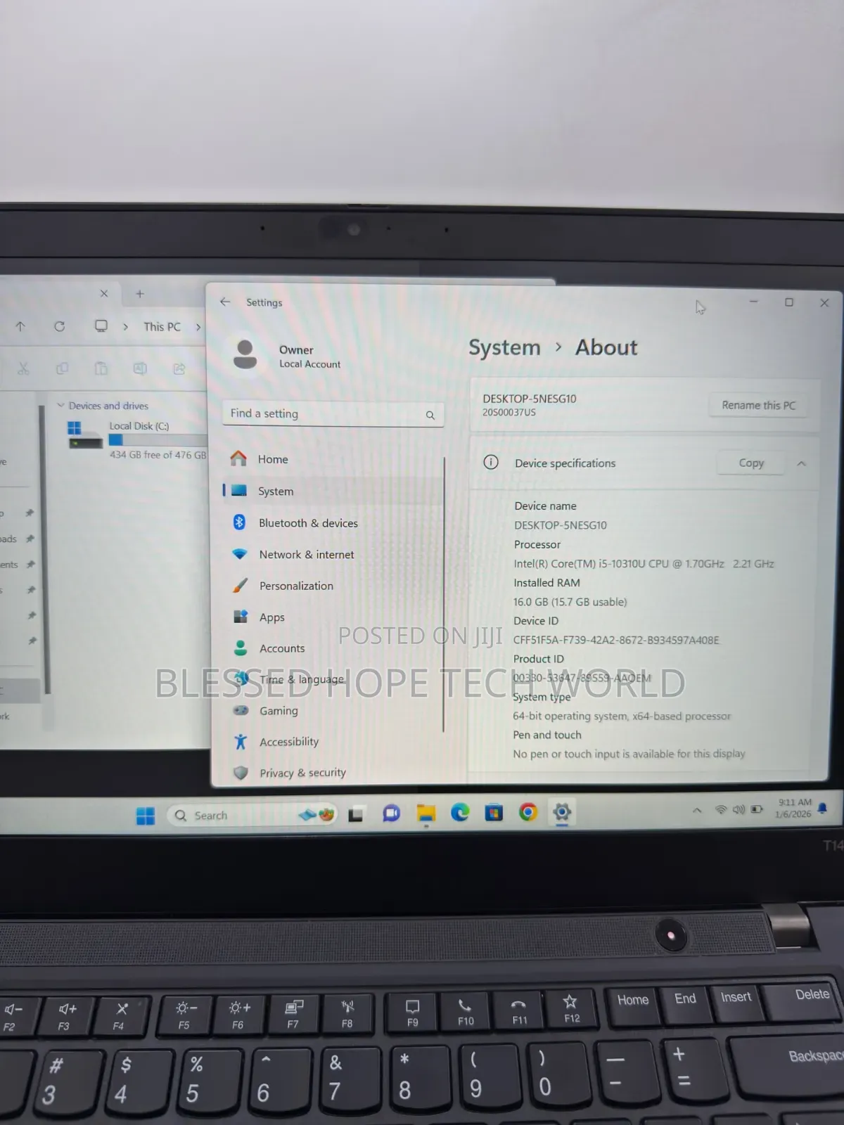 Laptop Lenovo ThinkPad T14 16GB Intel Core i5 SSD 256GB