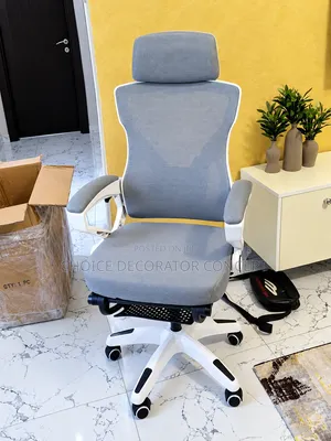 Premium Ergonomic Office Chair – Grey & White