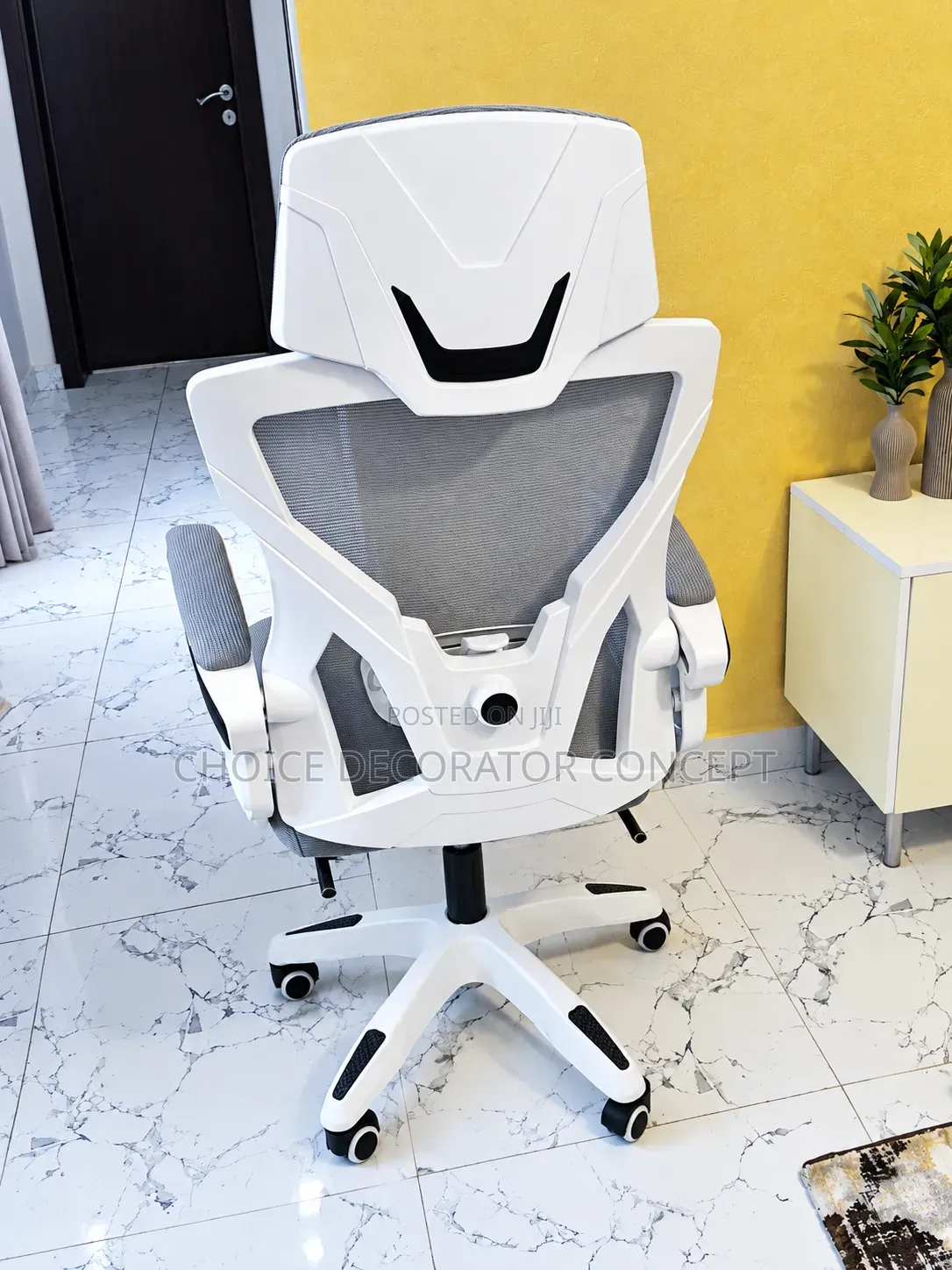 Premium Ergonomic Office Chair – Grey & White