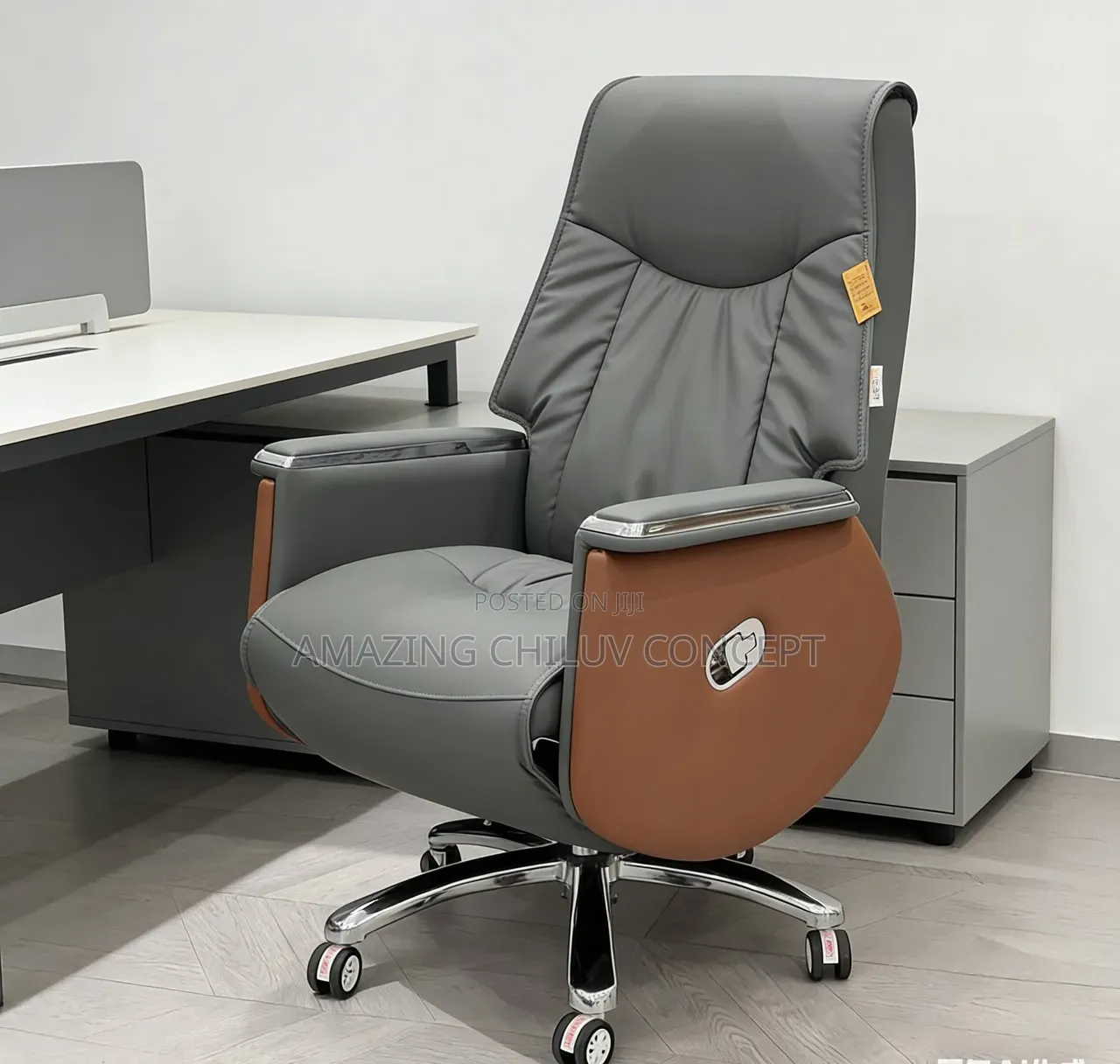Luxury Grey Leather Massage Chair