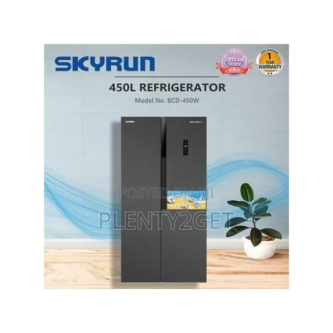 Skyrun 450 Litres Side by Side No Frost Fridge (BCD-450W) - Gray