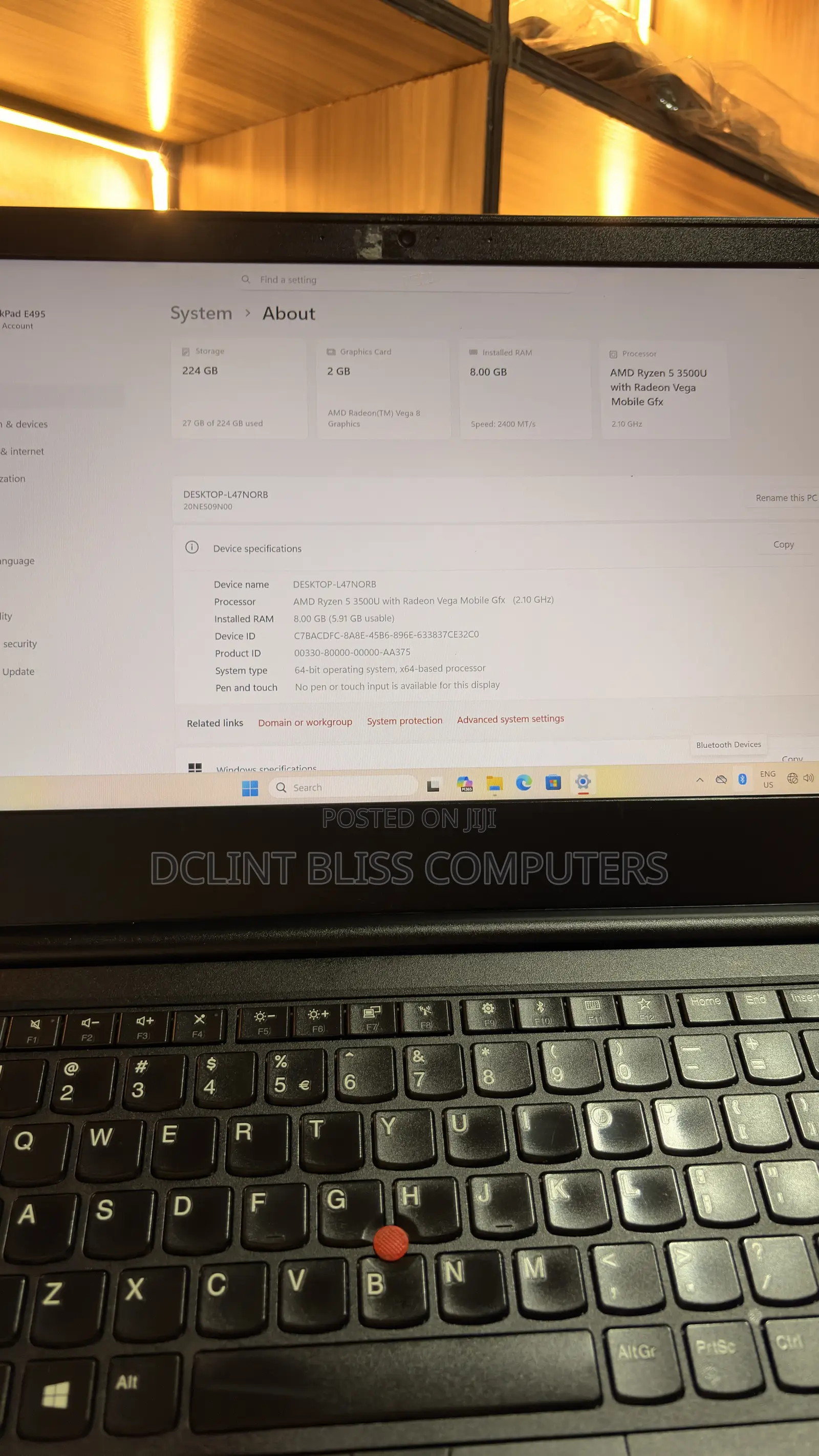 Laptop Lenovo ThinkPad E495 16GB AMD Ryzen 5 SSD 256GB