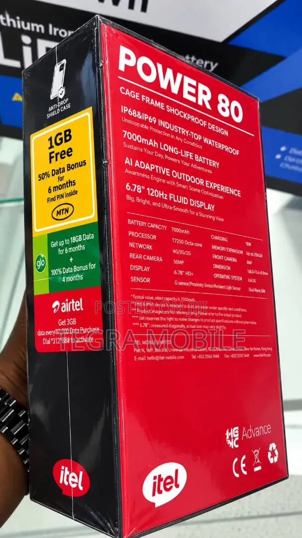 New Itel Power 80 128 GB Green
