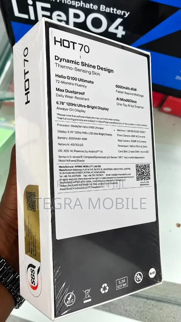 New Infinix Hot 70 128 GB Silver