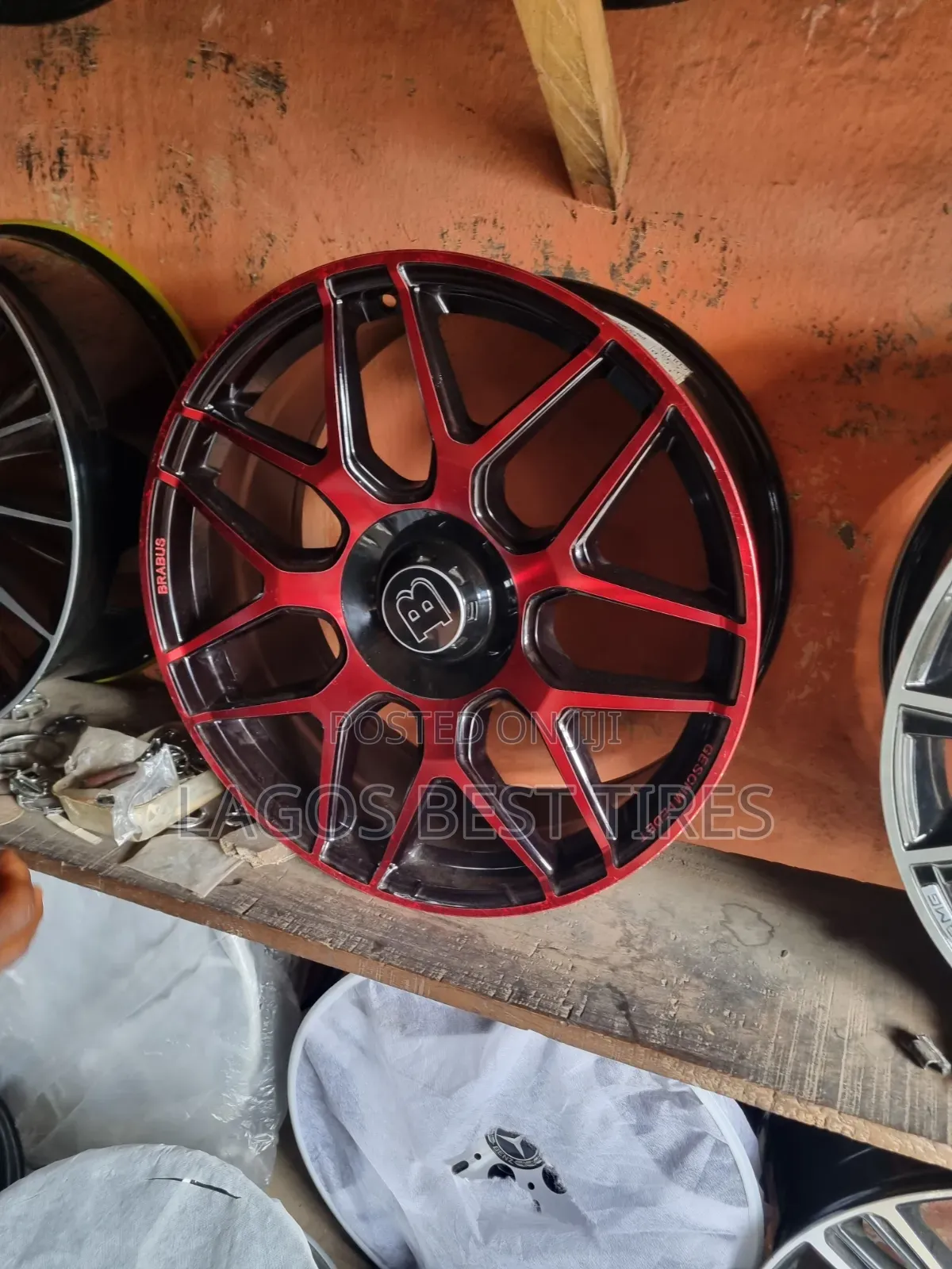Brabus Style Dual-Tone Alloy Rims – Metallic Red / Gloss Black 20-Inch