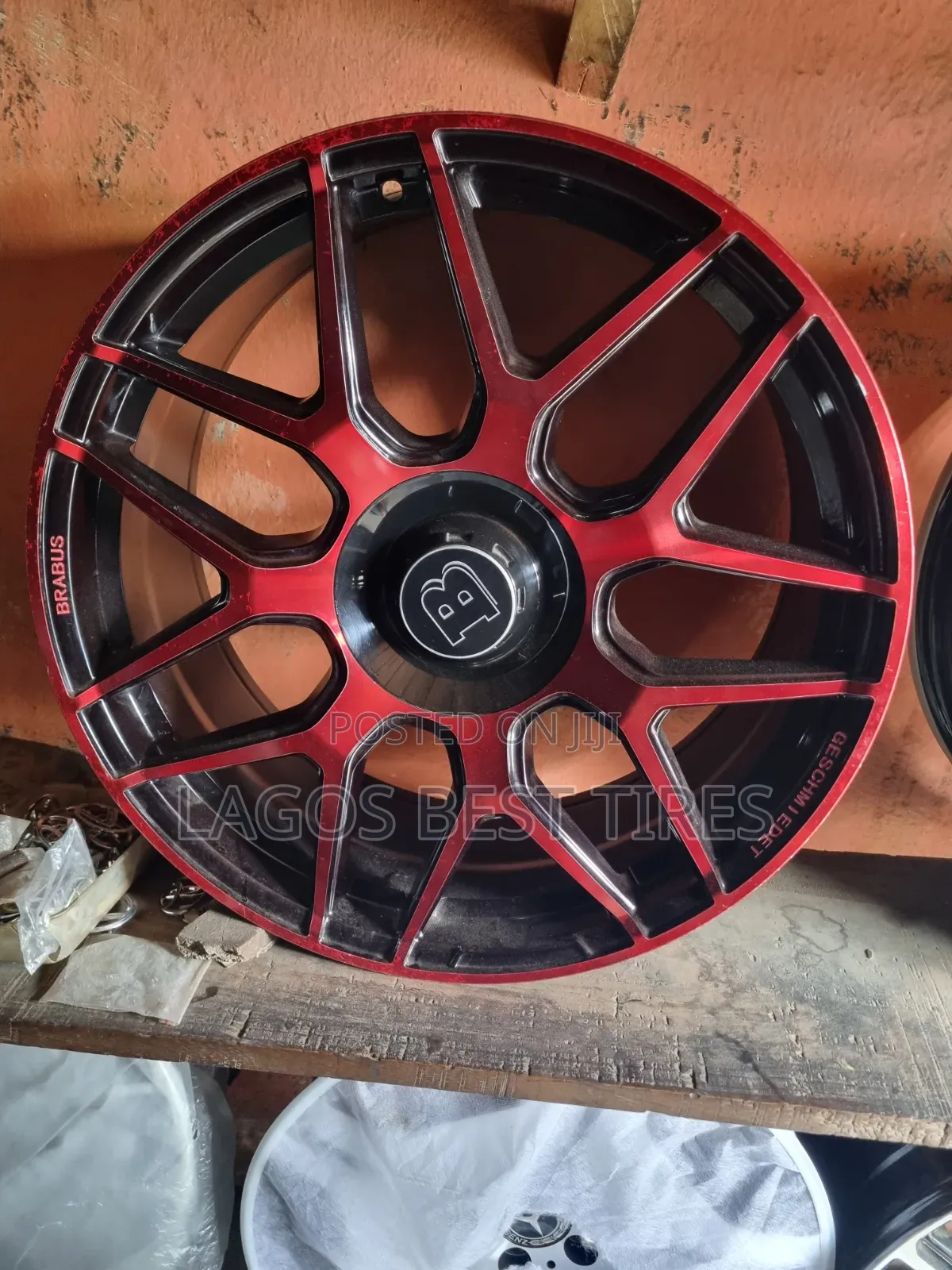 Brabus Style Dual-Tone Alloy Rims – Metallic Red / Gloss Black 20-Inch