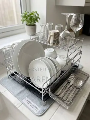 Quality Kitchen Rack With Drying Mat & Cup Holder Exactly as Seen