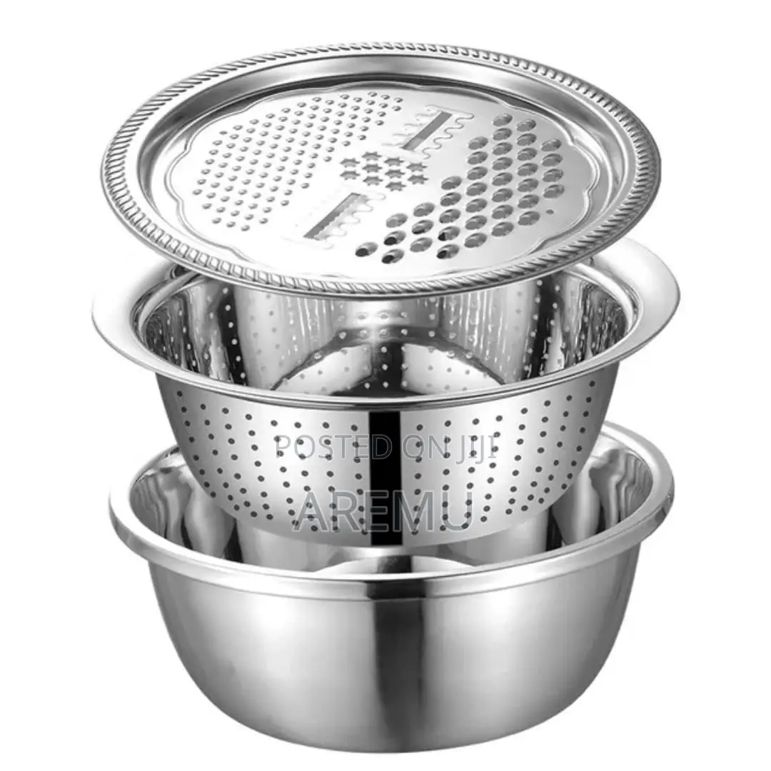 Multifunctional Stainless Steel 3 in 1 Vegetable/Fruit Bowl