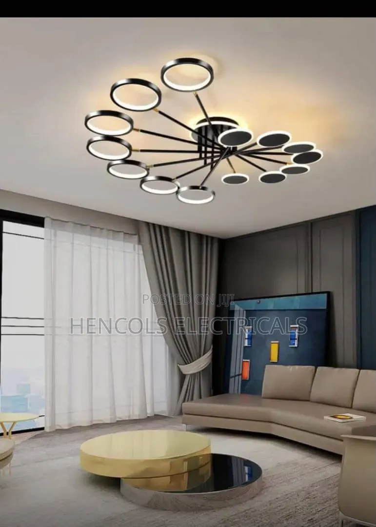 Modern Black Circular LED Ceiling Chandelier