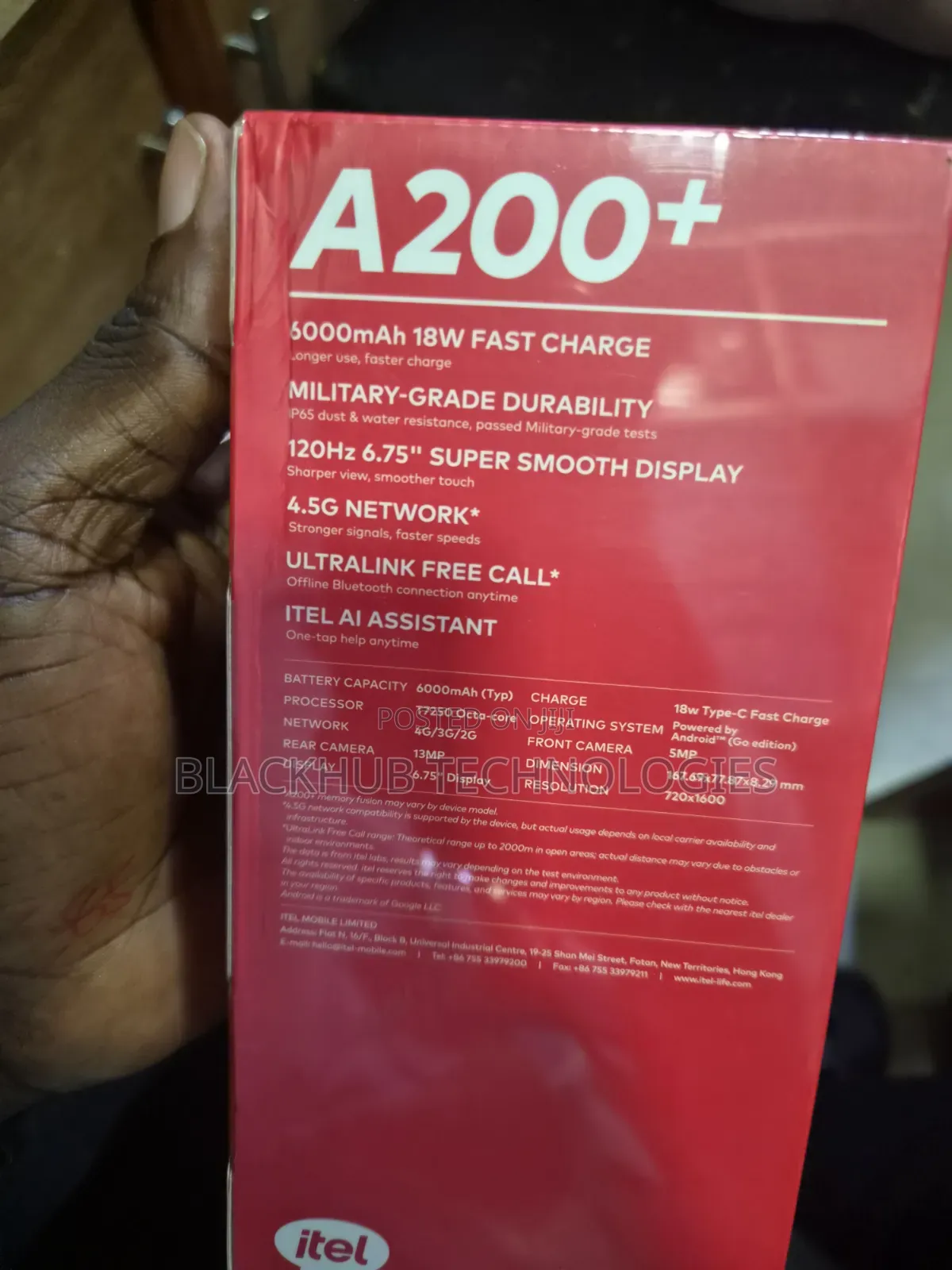 New Itel A200+ 64 GB Black