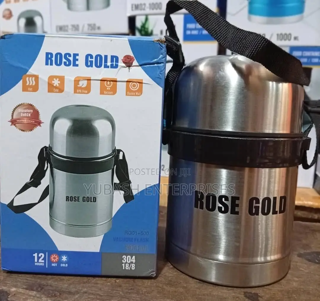 ROSE GOLD 500ML Vacuum Food Flask - Premium 304 Stainless Steel