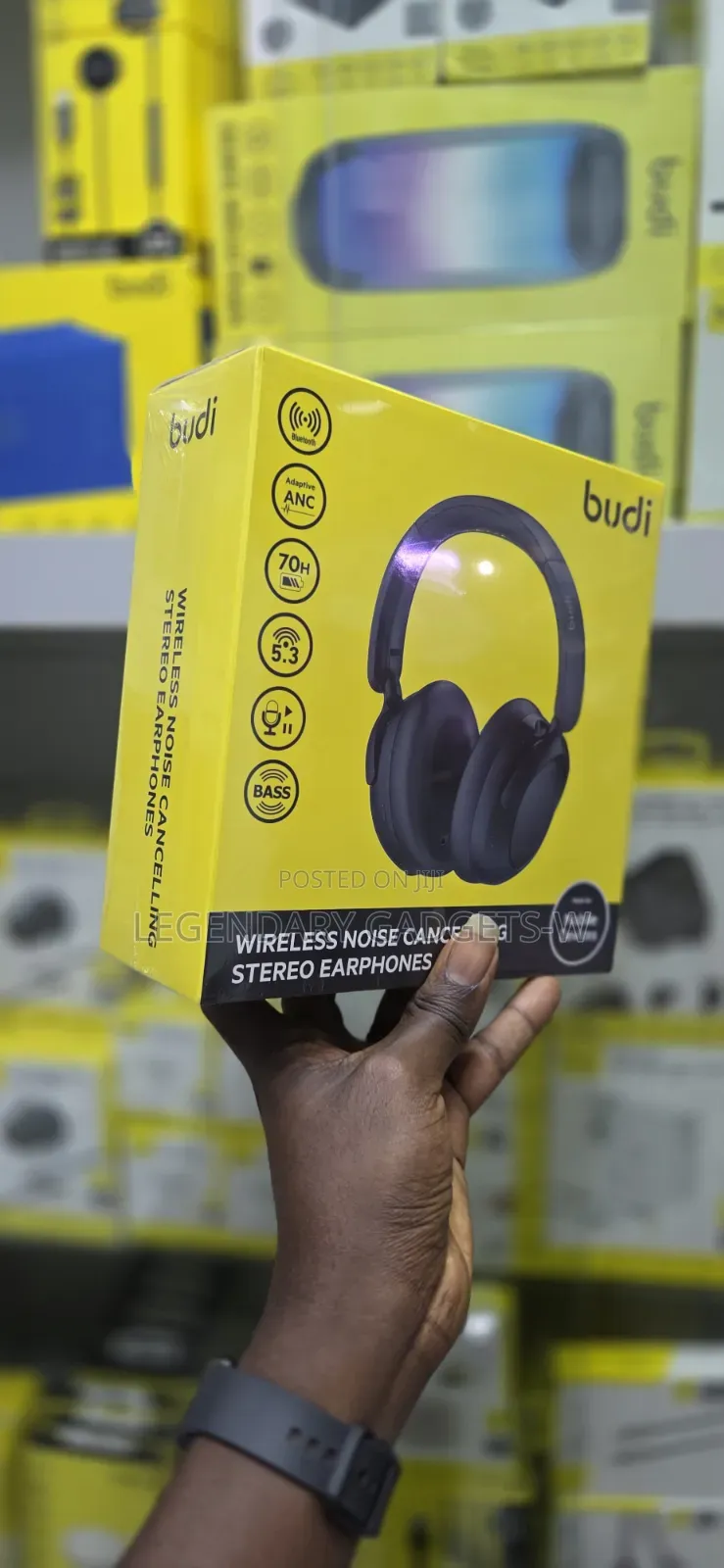 Budi Wireless Noise Cancelling Stereo Headphone 70hrs Use