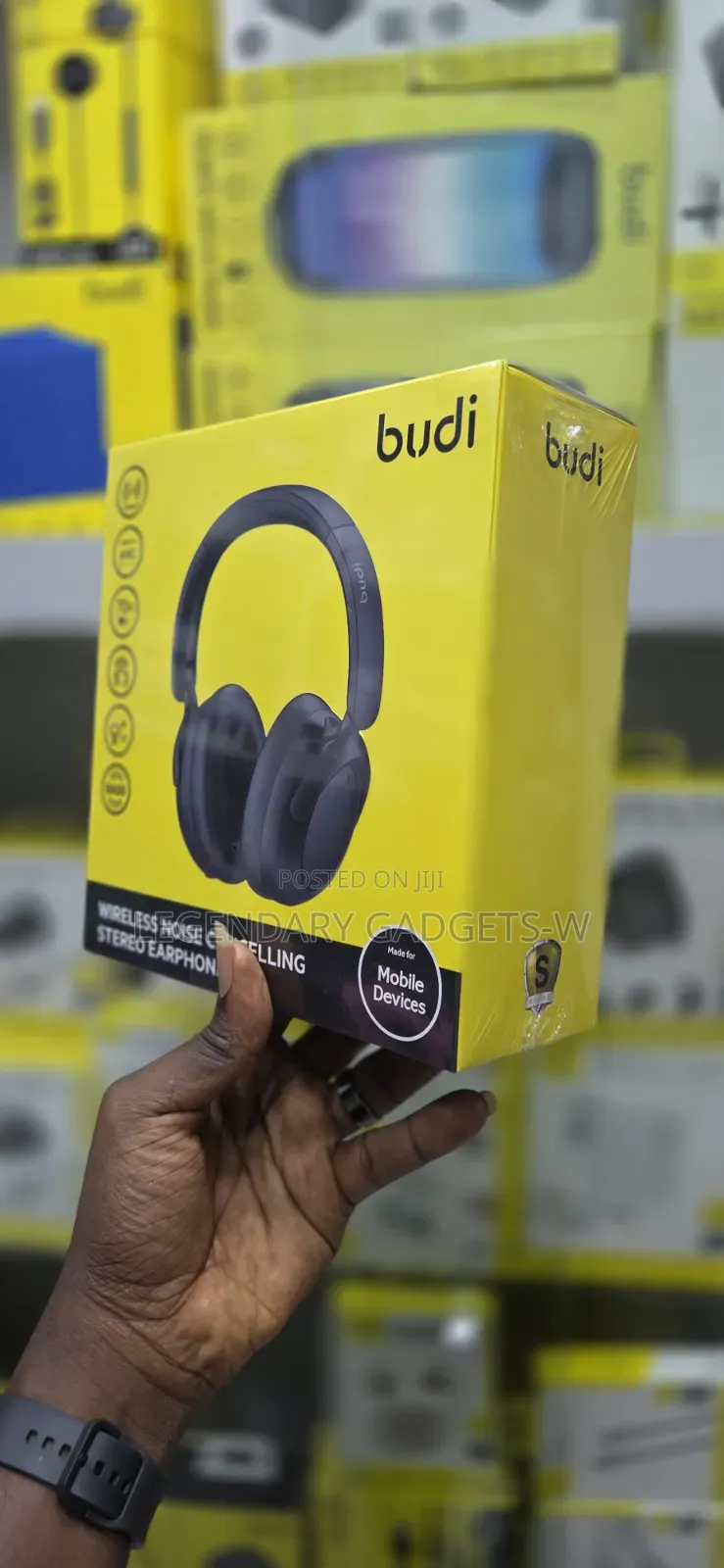 Budi Wireless Noise Cancelling Stereo Headphone 70hrs Use