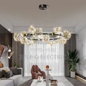 By 15 Glass White Glass Chandelier Light