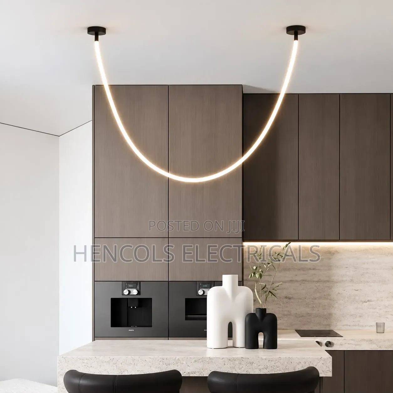 Modern Sculptural LED Rope Pendant Light