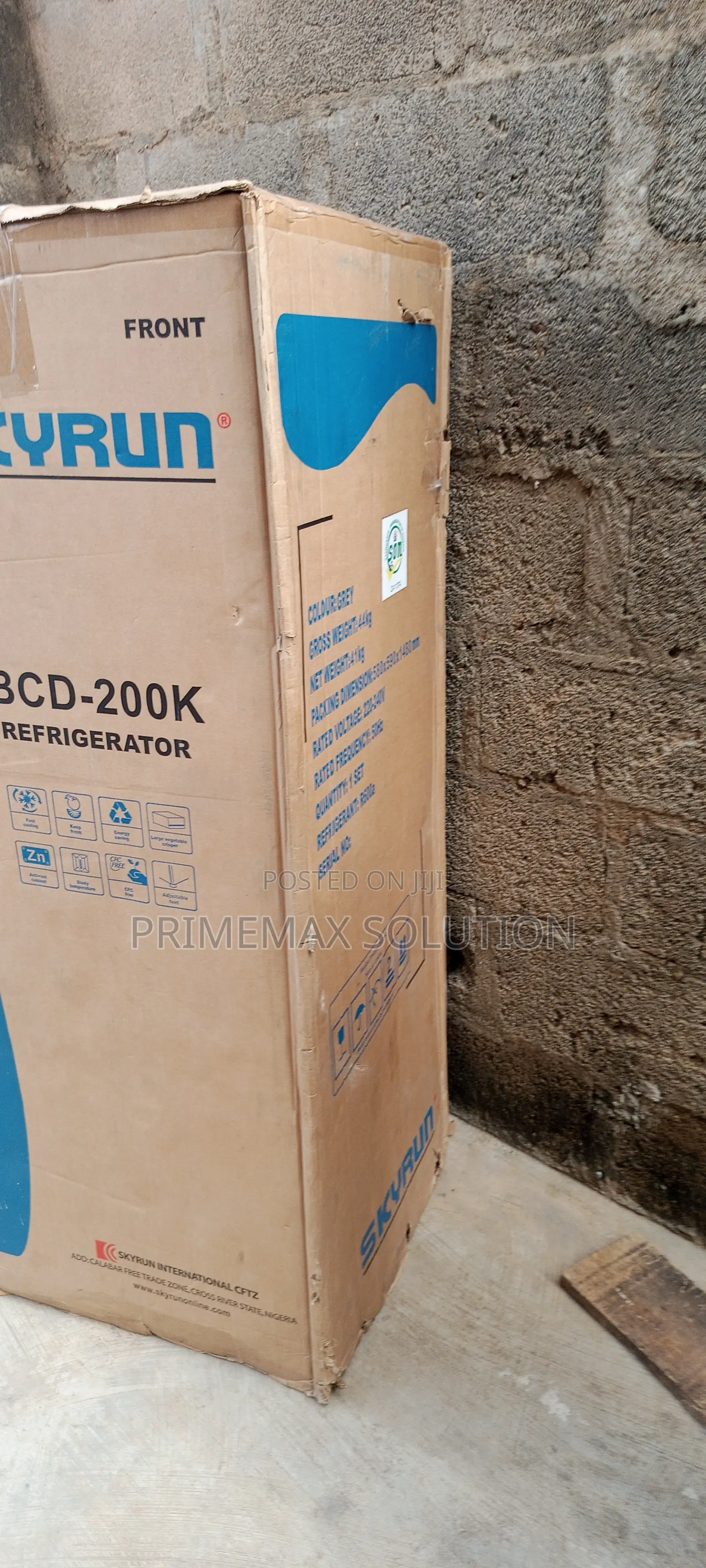 Skyrun 200L Double Door Fridge - RAPID COOLING