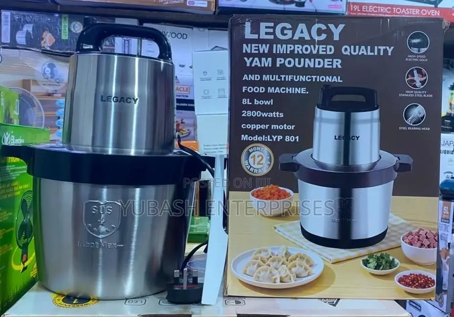 LEGACY LYP 801 Yam Pounder & Multifunctional Food Machine - 8L / 2800W