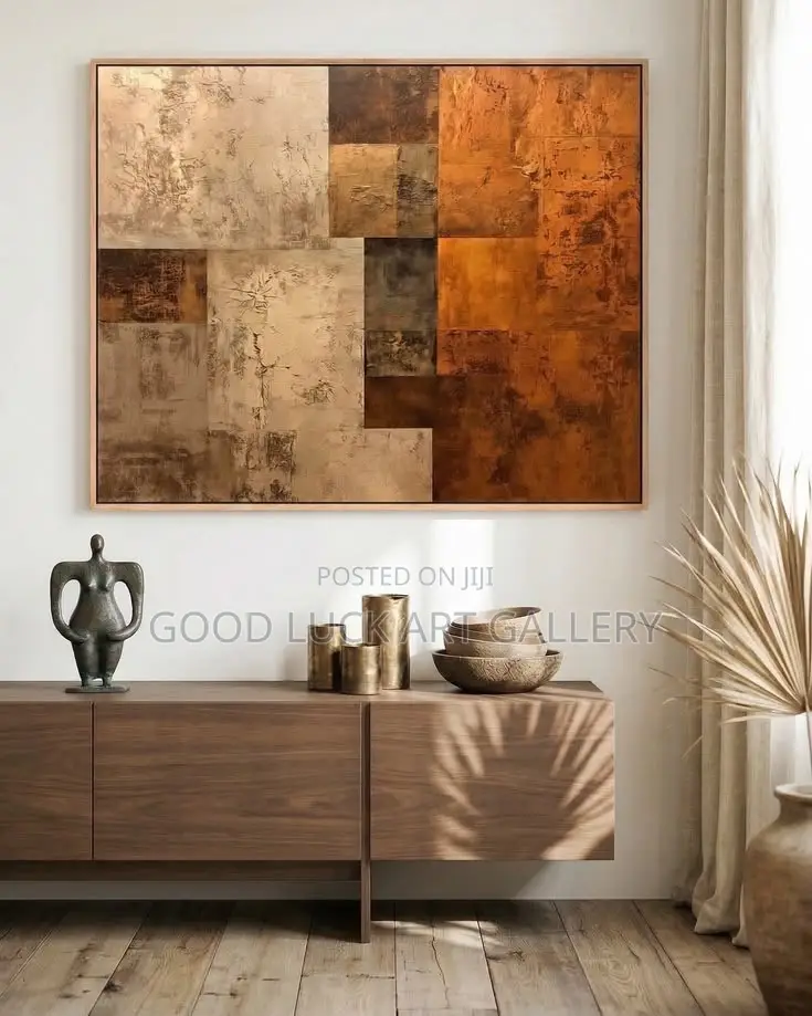 Luxury Earth-Tone Abstract Canvas Artwork