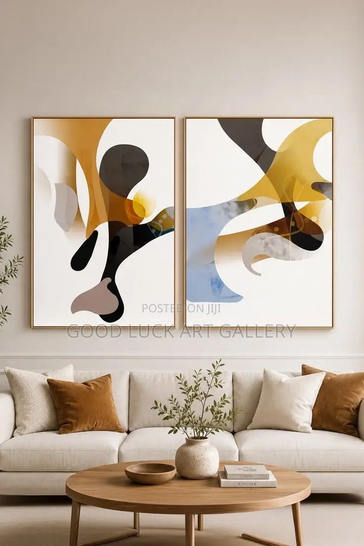 Luxury Modern Abstract Two-Piece Canvas
