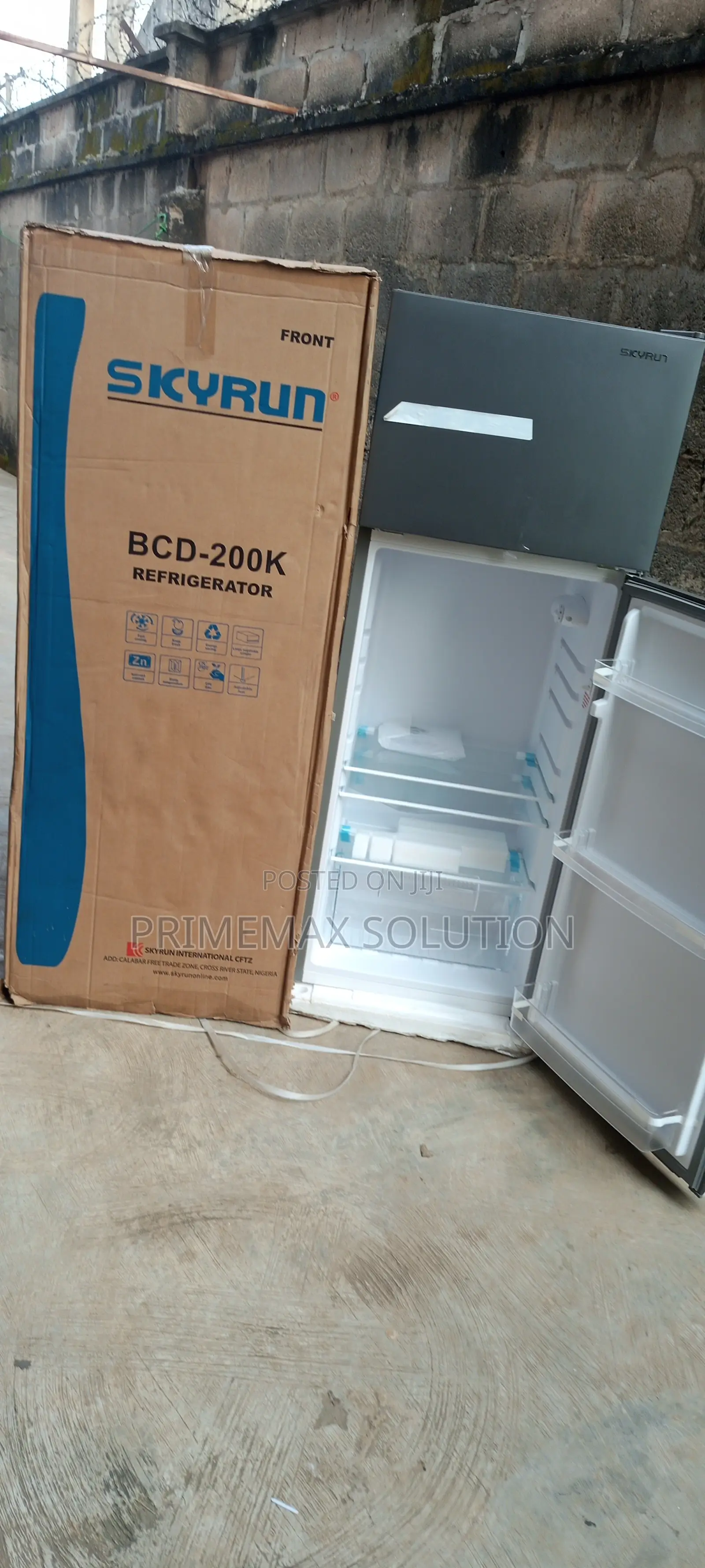 Order Skyrun 200L Double Door Refrigerator – Grey