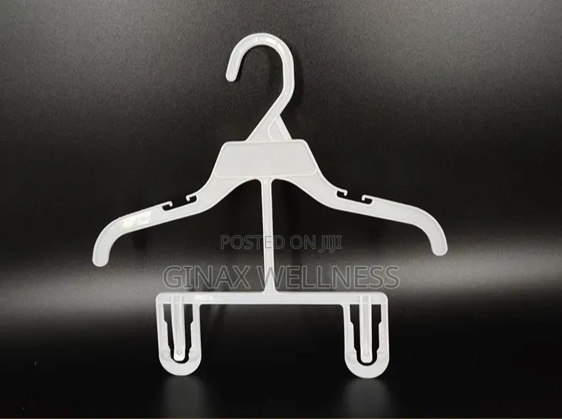 Baby and Kids Plastic Clothes Hangers With Trouser Holder (10 Pieces)