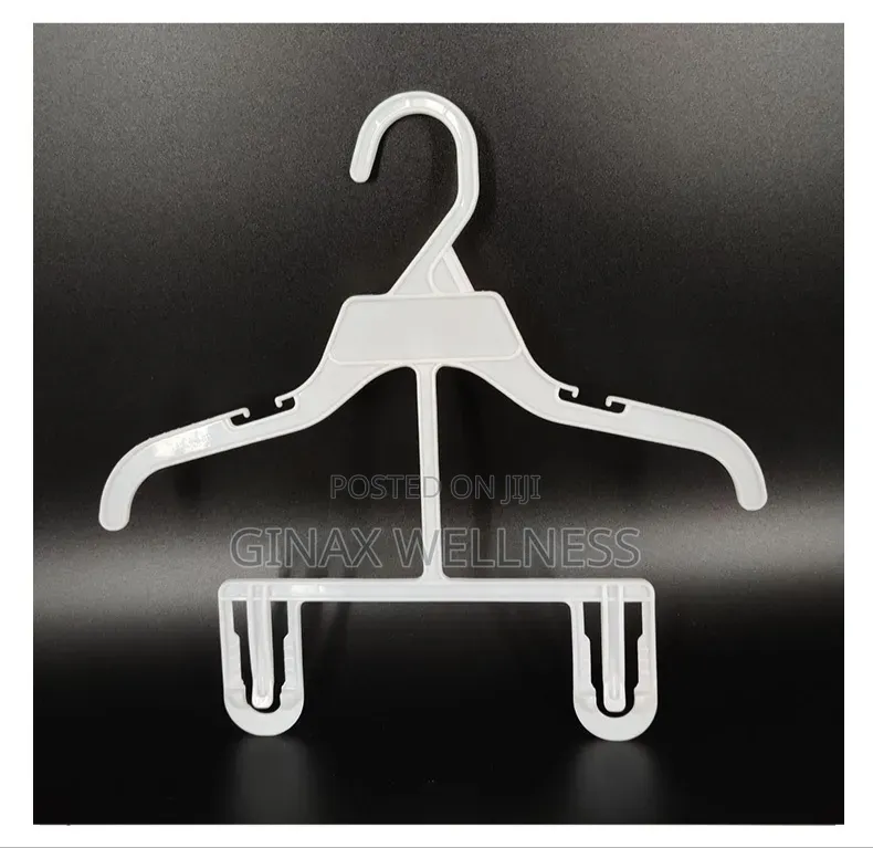 Baby and Kids Plastic Clothes Hangers With Trouser Holder (10 Pieces)