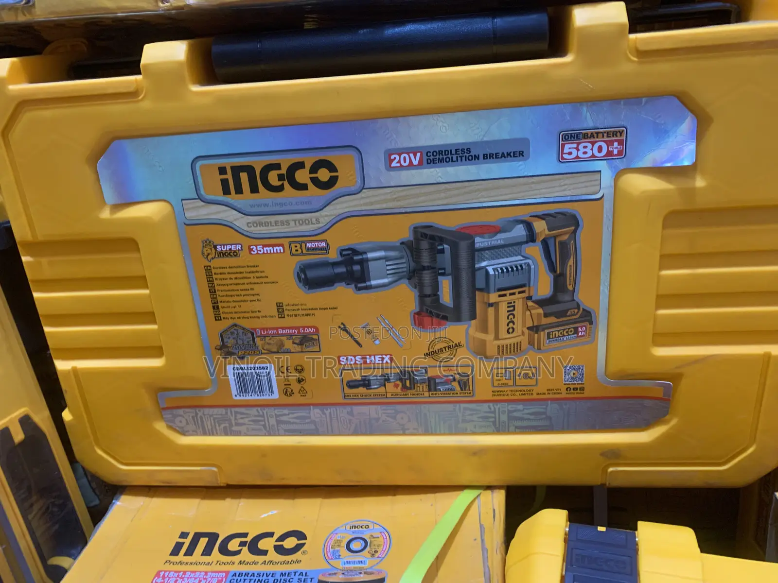 INGCO 20V Cordless Demolition Breaker / Demolition Hammer - 35mm
