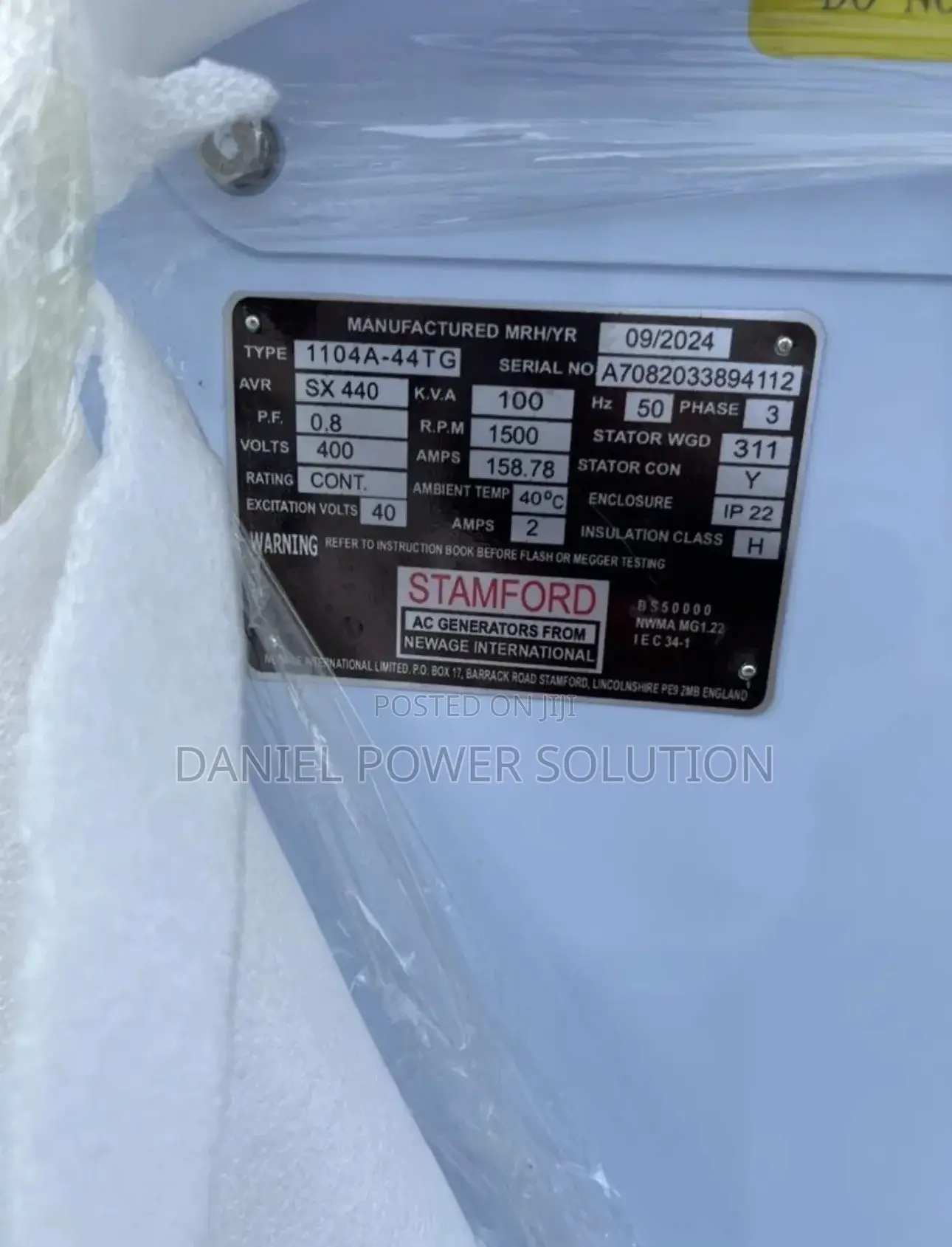 100kva Perkins Soundproof Generator 100% Copper Coil 2 Years Warranty