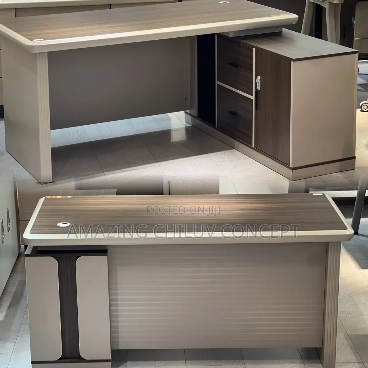 Modern Executive Office Desk With Storage Unit
