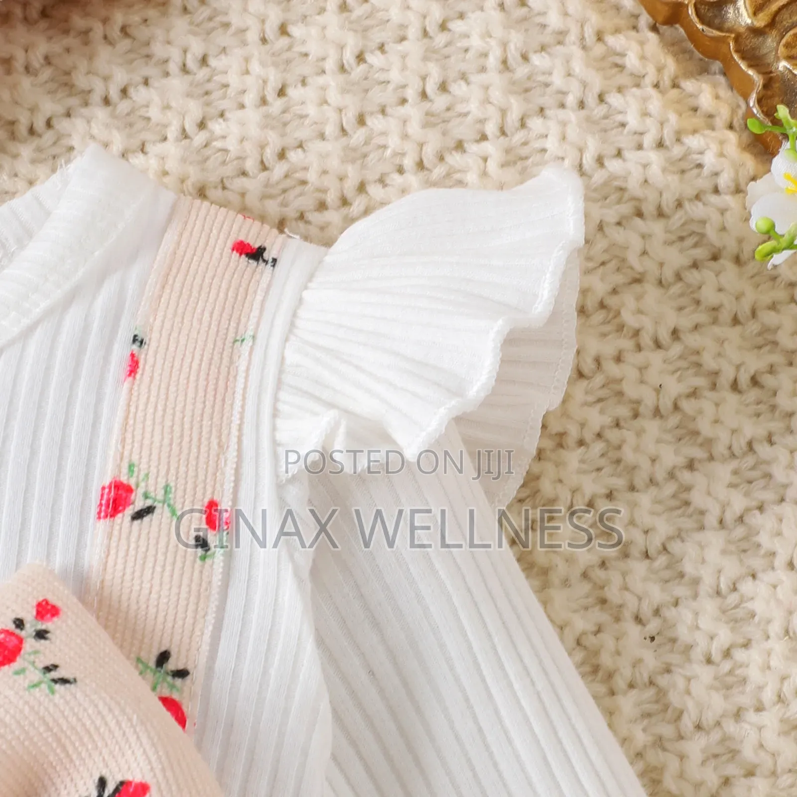 Baby Girls Romper Jumpsuit With Long Sleeves and Headband (1-9 Months)