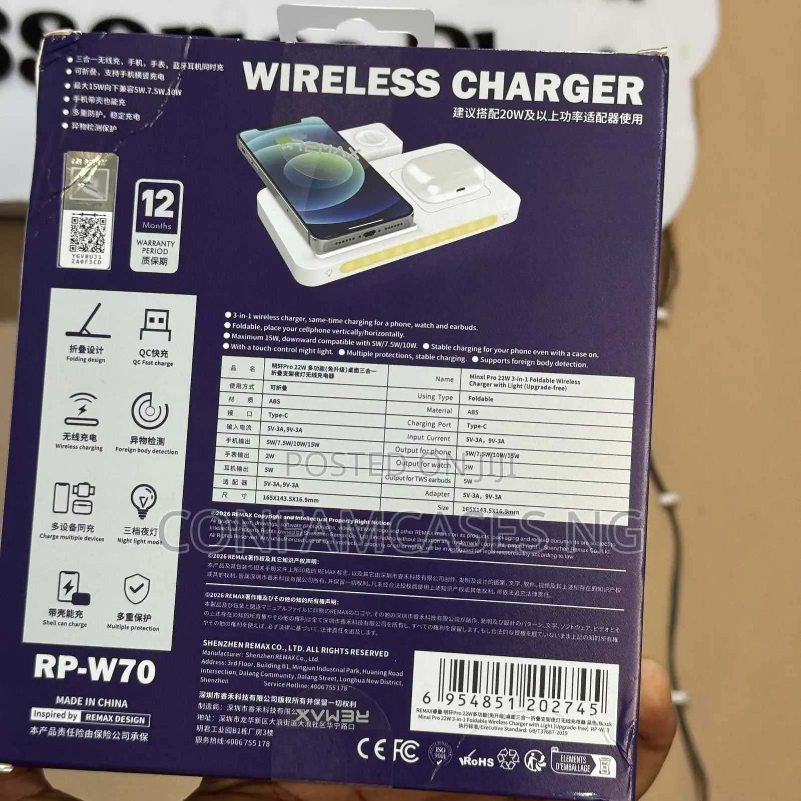 REMAX Minxl Pro Series 22W 3-in-1 Foldable Wireless Charging Station