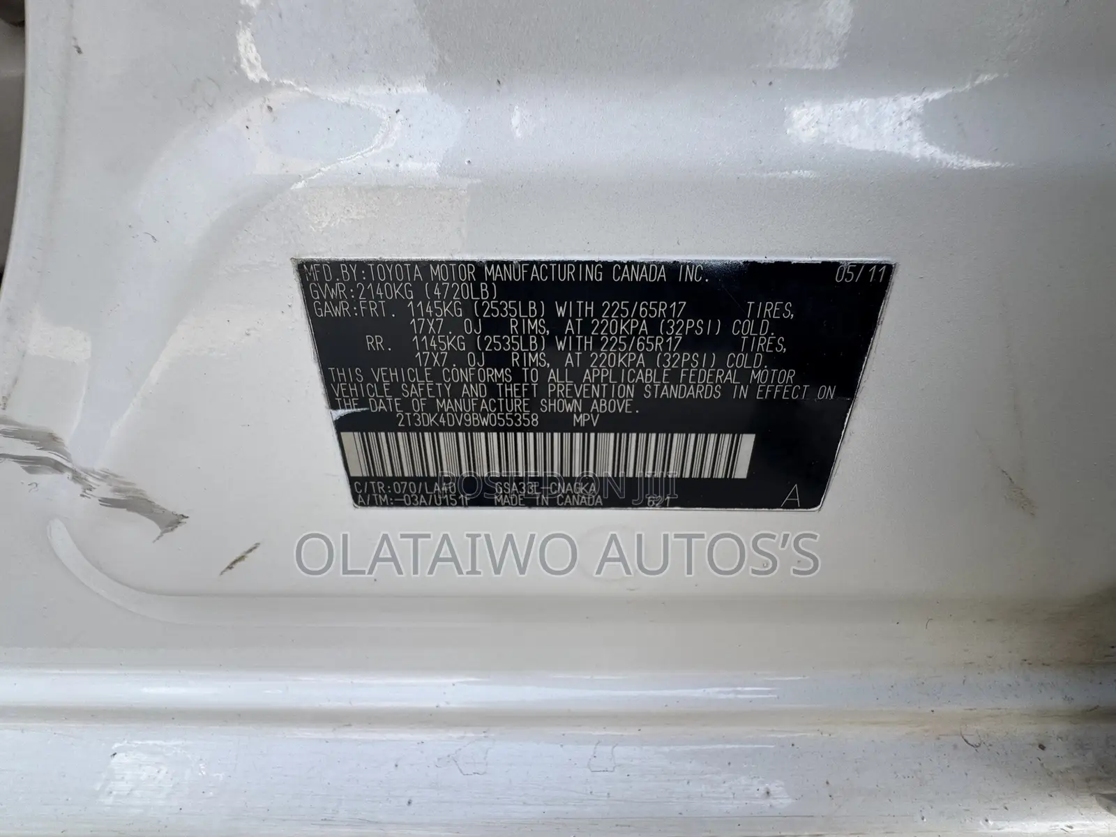 Toyota RAV4 Limited 2011 White
