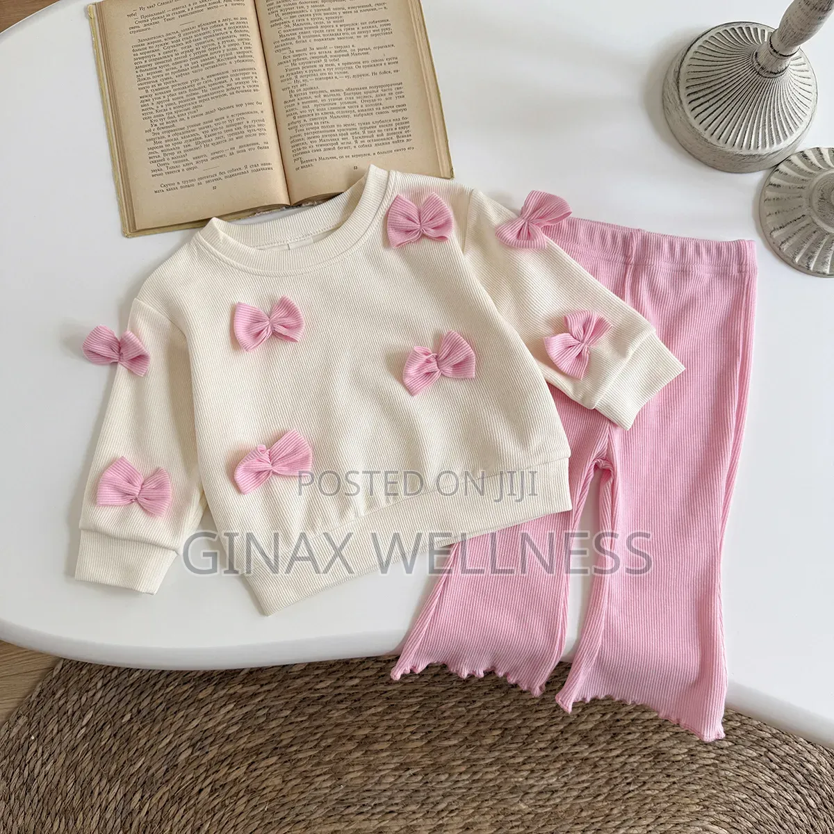 Baby Girls 2-Piece Sweater Top and Flared Trousers Set (6–12 Months)