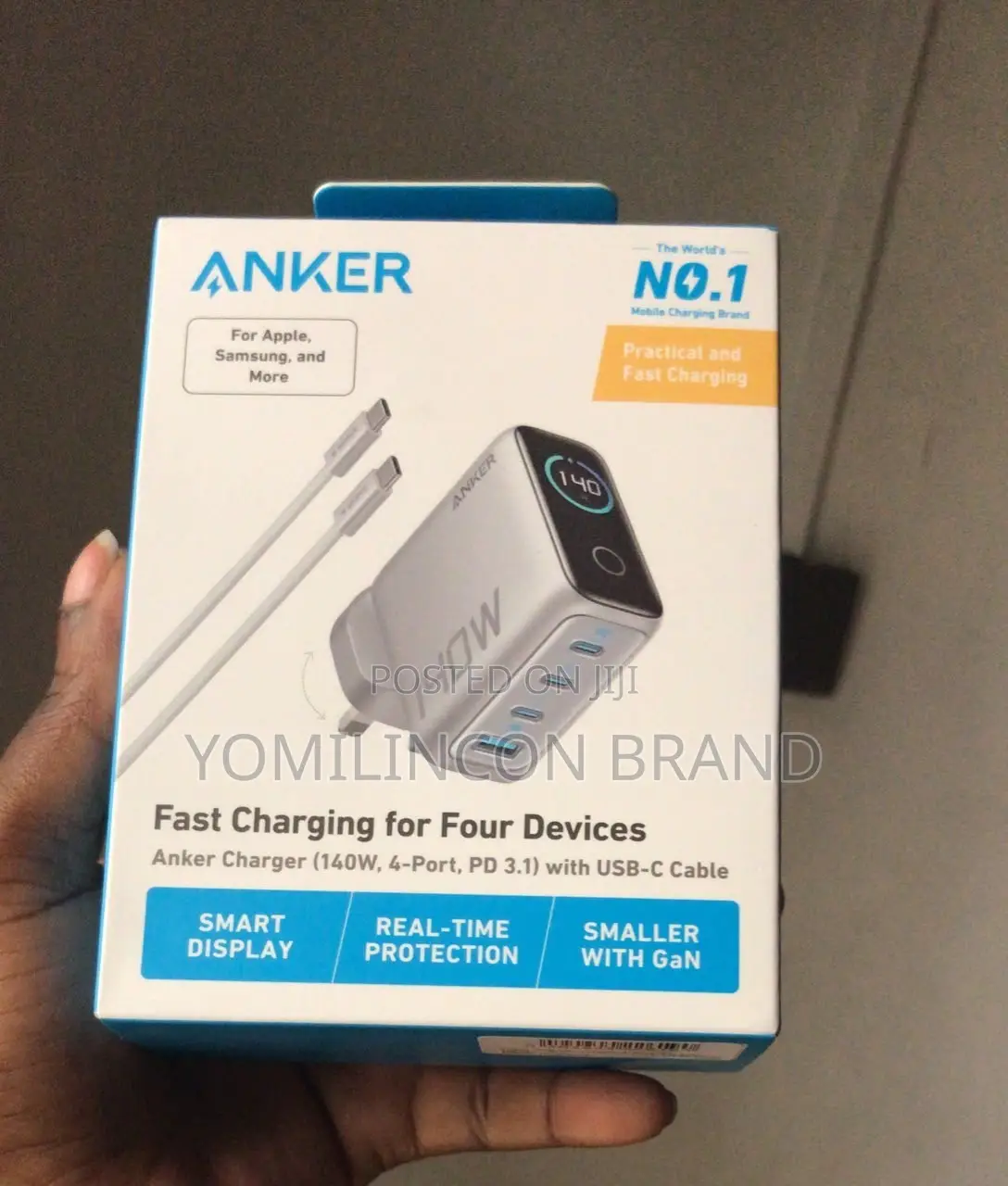 Anker 140W USB CCharger,LaptopCharger,4-Port Multi-Device Power Supply