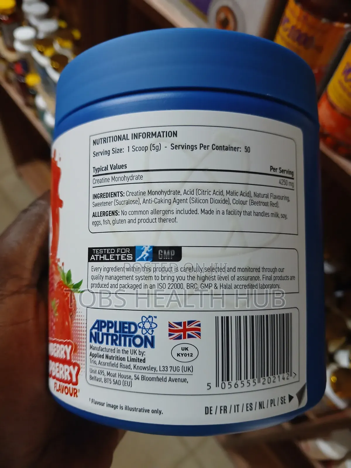 Applied Nutrition Creatine Monohydrate Strawberry & Raspberry Flavour.